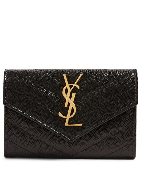 ysl monogram black|YSL monogram quilted wallet.